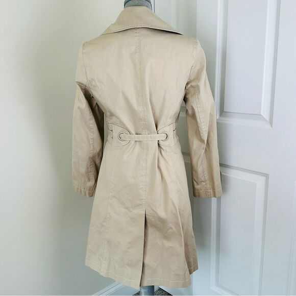 VIA SPIGA Classic Trench Coat SZ S Stone Lined Belted Pockets Vented Raincoat - Picture 11 of 16
